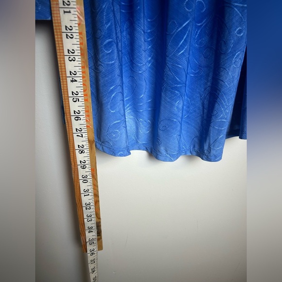 New Directions Blue Women's Top Size XL key Hole 3/4 shoulder sleeve Stretch - Picture 5 of 10